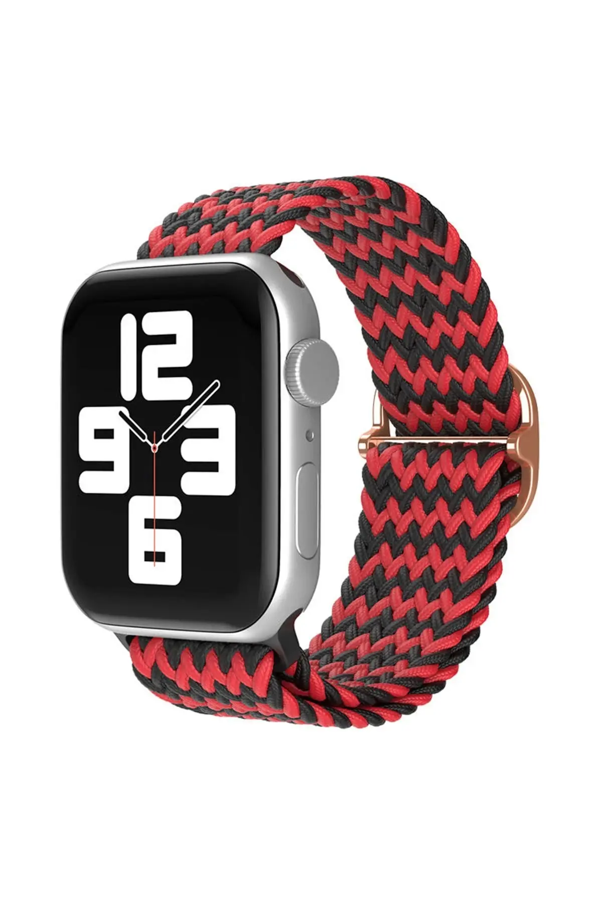 Newface Apple Watch 38mm Star Kordon - Zigzag Kırmızı-Siyah