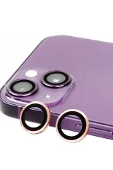Newface iPhone 15 Raze Metal Kamera Lens - Pembe