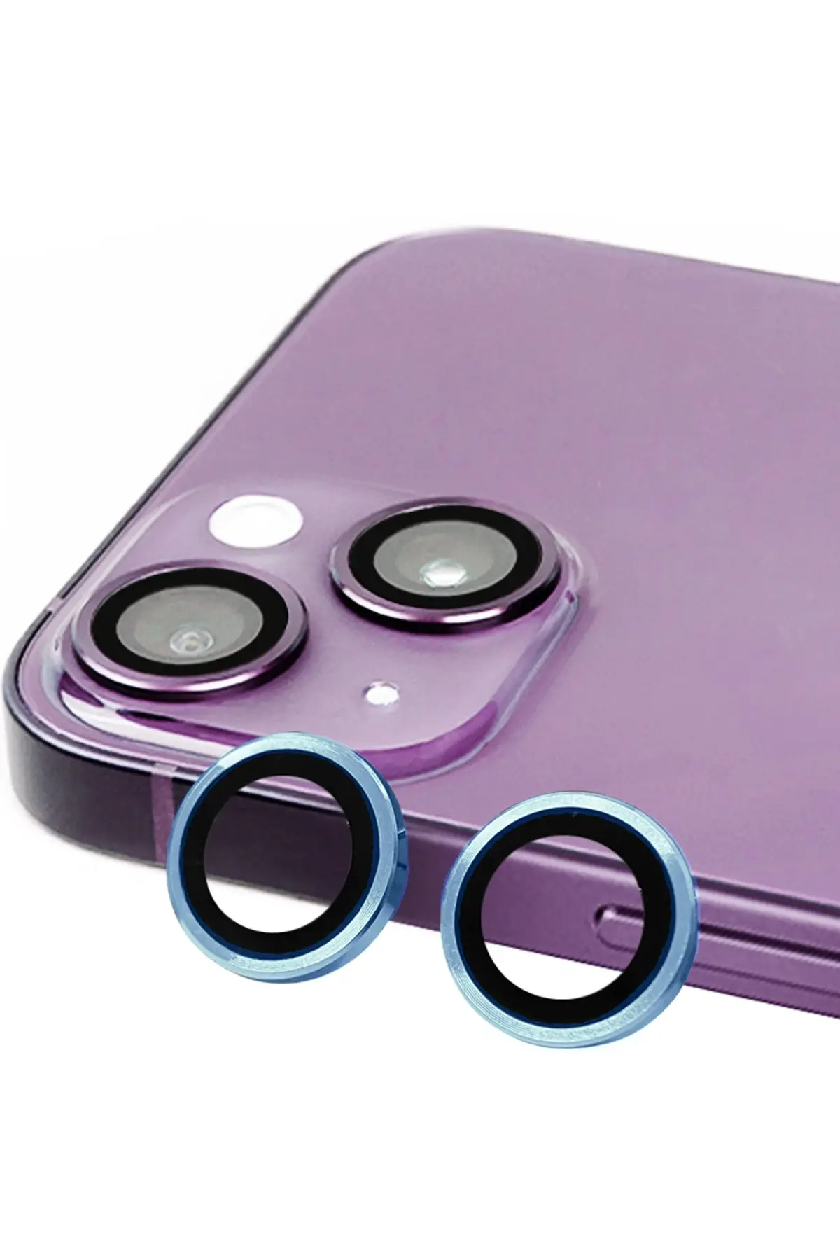 Newface iPhone 15 Plus Raze Metal Kamera Lens - Mavi