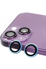 Newface iPhone 15 Plus Raze Metal Kamera Lens - Mavi