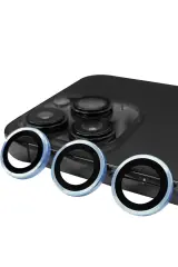 Newface iPhone 13 Pro Max Raze Metal Kamera Lens - Mavi