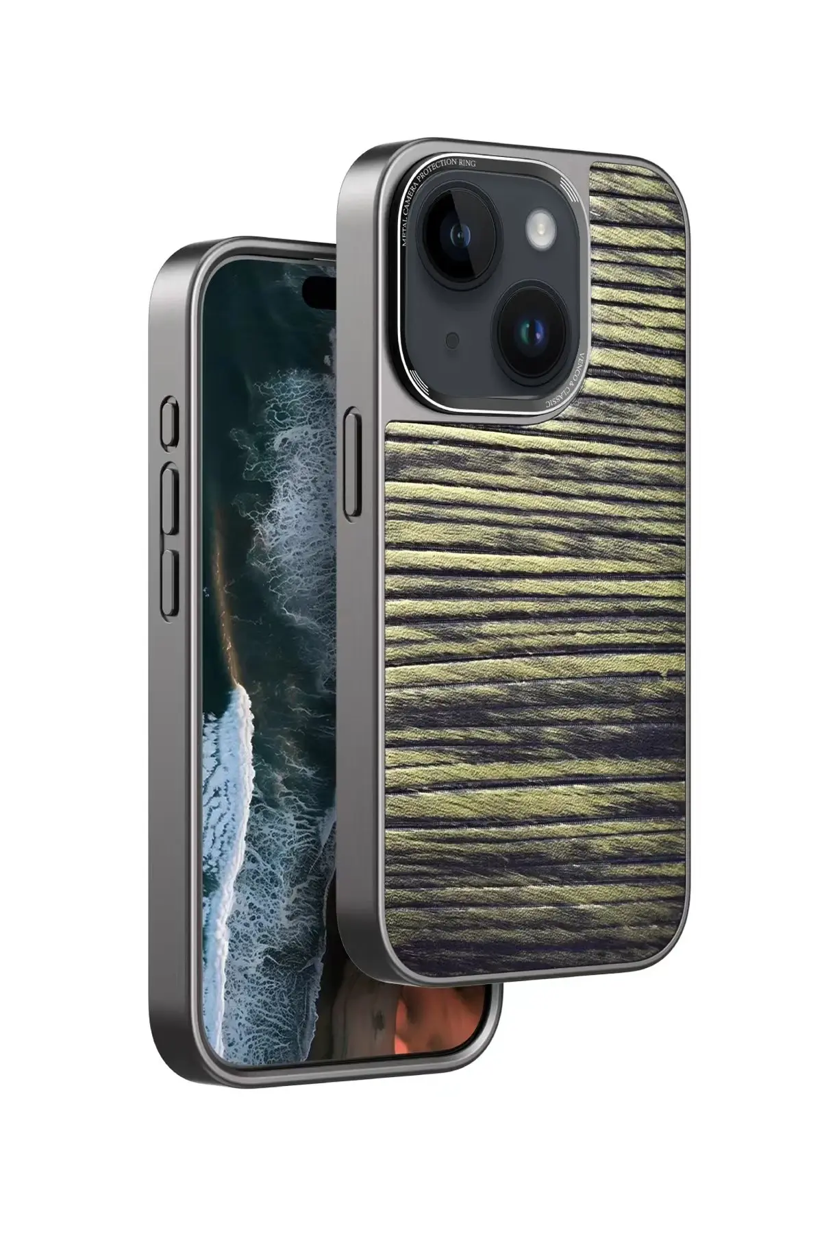 Venco iPhone 15 Wave Kapak - Koyu Kahve