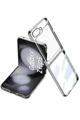Newface Samsung Galaxy Z Flip 5 Kılıf Fold Element Kapak - Gümüş