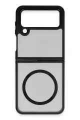 Newface Samsung Galaxy Z Flip 4 Kılıf Blur Fold Magsafe Kapak - Mat Siyah