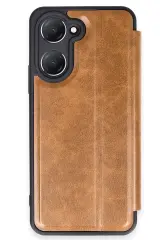 Newface Vivo Y18 Kılıf Flip Cover - Taba