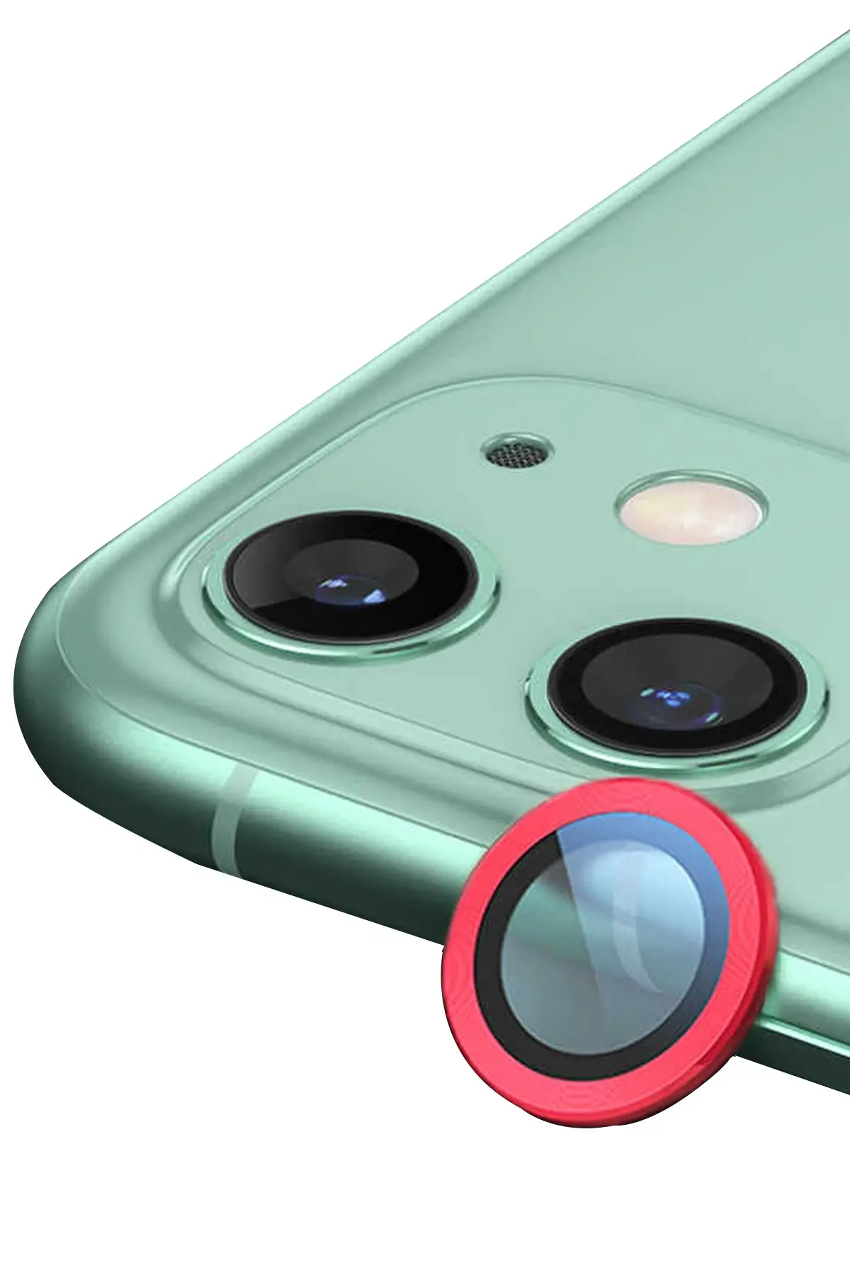 Newface iPhone 12 Raze Metal Kamera Lens - Kırmızı