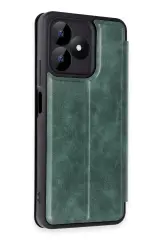 Newface Realme Note 50 4G Kılıf Flip Cover - Koyu Yeşil