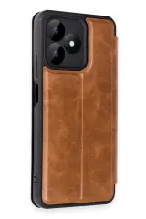 Newface Realme Note 50 4G Kılıf Flip Cover - Taba