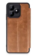 Newface Realme Note 50 4G Kılıf Flip Cover - Taba