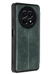 Newface Realme 12 5G Kılıf Flip Cover - Koyu Yeşil