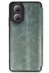 Newface Oppo A38 Kılıf Flip Cover - Koyu Yeşil