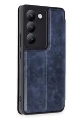Newface Vivo V30 Lite 4G Kılıf Flip Cover - Lacivert