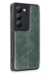 Newface Vivo V30 Lite 4G Kılıf Flip Cover - Koyu Yeşil