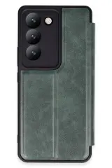 Newface Vivo V30 Lite 4G Kılıf Flip Cover - Koyu Yeşil