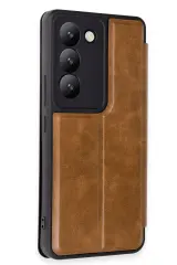 Newface Vivo V30 Lite 4G Kılıf Flip Cover - Taba