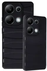 Newface Xiaomi Redmi Note 13 Pro 4G Kılıf Bibercas Silikon Kapak - Siyah