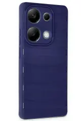 Newface Xiaomi Redmi Note 13 Pro 4G Kılıf Bibercas Silikon Kapak - Lacivert