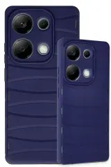 Newface Xiaomi Redmi Note 13 Pro 4G Kılıf Bibercas Silikon Kapak - Lacivert