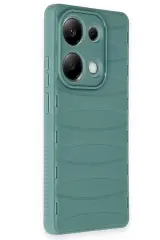 Newface Xiaomi Redmi Note 13 Pro 4G Kılıf Bibercas Silikon Kapak - Koyu Yeşil