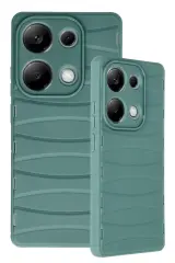 Newface Xiaomi Redmi Note 13 Pro 4G Kılıf Bibercas Silikon Kapak - Koyu Yeşil