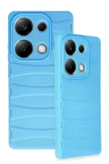 Newface Xiaomi Redmi Note 13 Pro 4G Kılıf Bibercas Silikon Kapak - Mavi