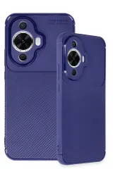 Newface Huawei Nova 12S Kılıf Auto Focus Karbon Kapak - Lacivert