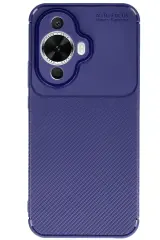 Newface Huawei Nova 12S Kılıf Auto Focus Karbon Kapak - Lacivert