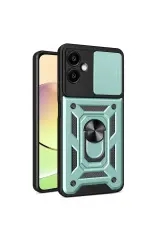 Newface Samsung Galaxy A06 Kılıf Pars Lens Yüzüklü Silikon - Yeşil