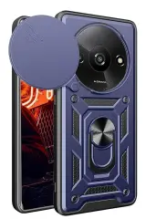 Newface Xiaomi Redmi A3 4G Kılıf Pars Lens Yüzüklü Silikon - Lacivert