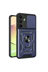 Newface Samsung Galaxy A16 5G Kılıf Pars Lens Yüzüklü Silikon - Lacivert