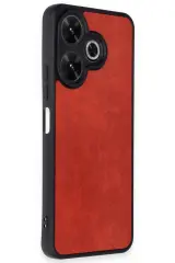 Newface Xiaomi Redmi 13 4G Kılıf Aras Deri Kapak - Kırmızı