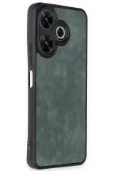 Newface Xiaomi Redmi 13 4G Kılıf Aras Deri Kapak - Koyu Yeşil