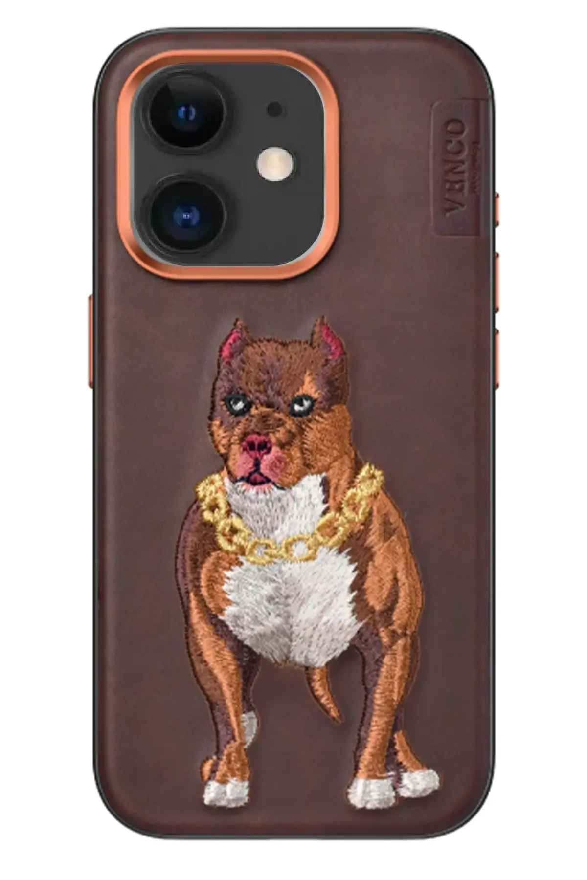 Venco iPhone 11 Perma Desenli Kapak - Kahverengi