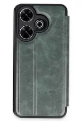 Newface Xiaomi Redmi 13 4G Kılıf Flip Cover - Koyu Yeşil