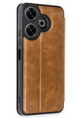 Newface Xiaomi Redmi 13 4G Kılıf Flip Cover - Taba