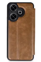 Newface Xiaomi Redmi 13 4G Kılıf Flip Cover - Taba