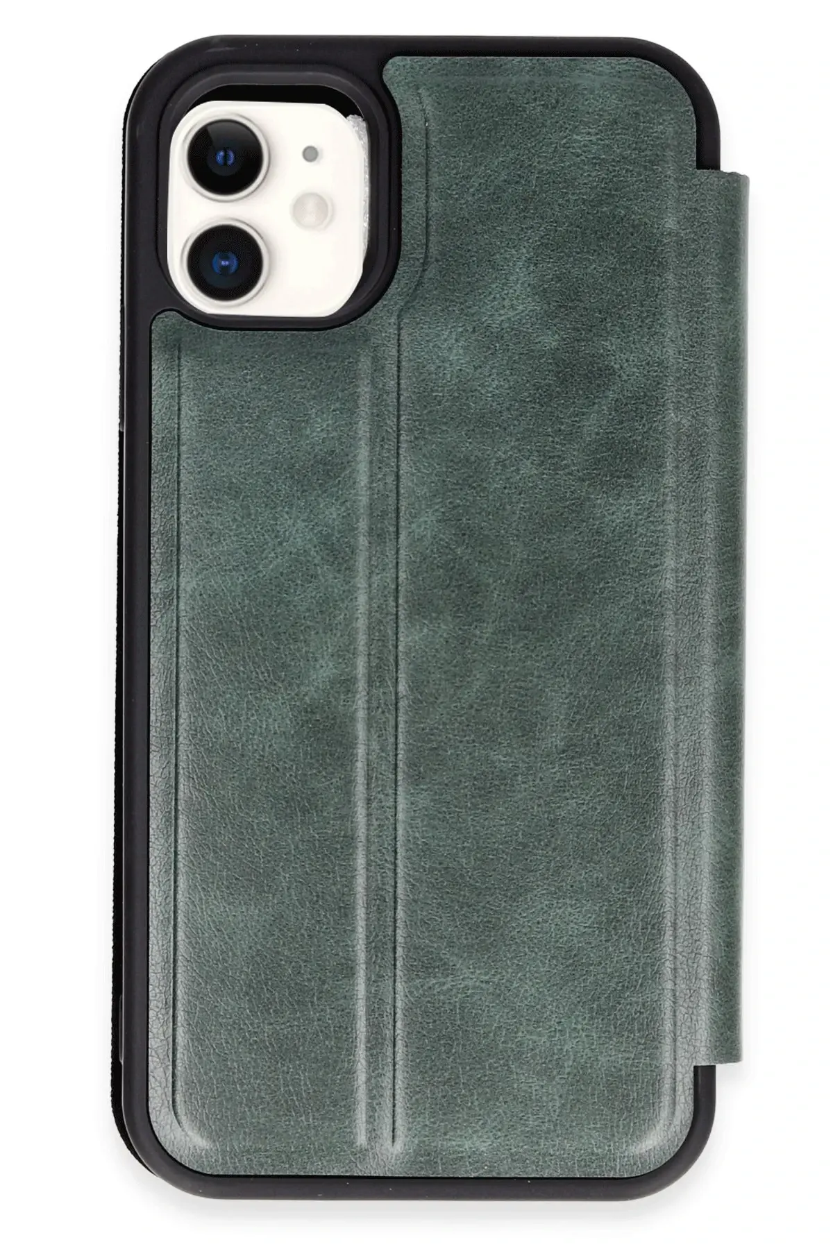 Newface iPhone 11 Kılıf Flip Cover - Koyu Yeşil
