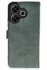 Newface Xiaomi Redmi 13 4G Kılıf Trend S Plus Kapaklı Kılıf - Yeşil