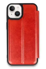 Newface iPhone 14 Kılıf Flip Cover - Kırmızı