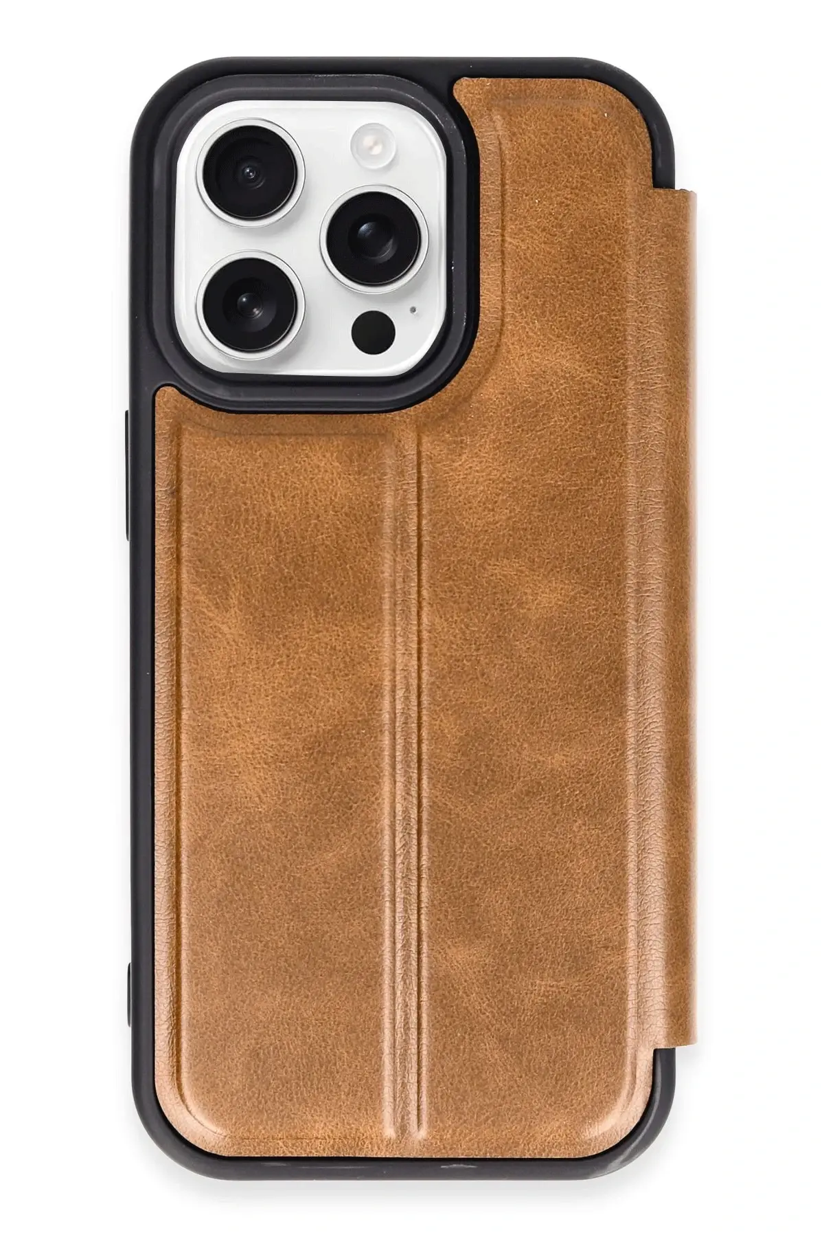 Newface iPhone 14 Pro Kılıf Flip Cover - Taba