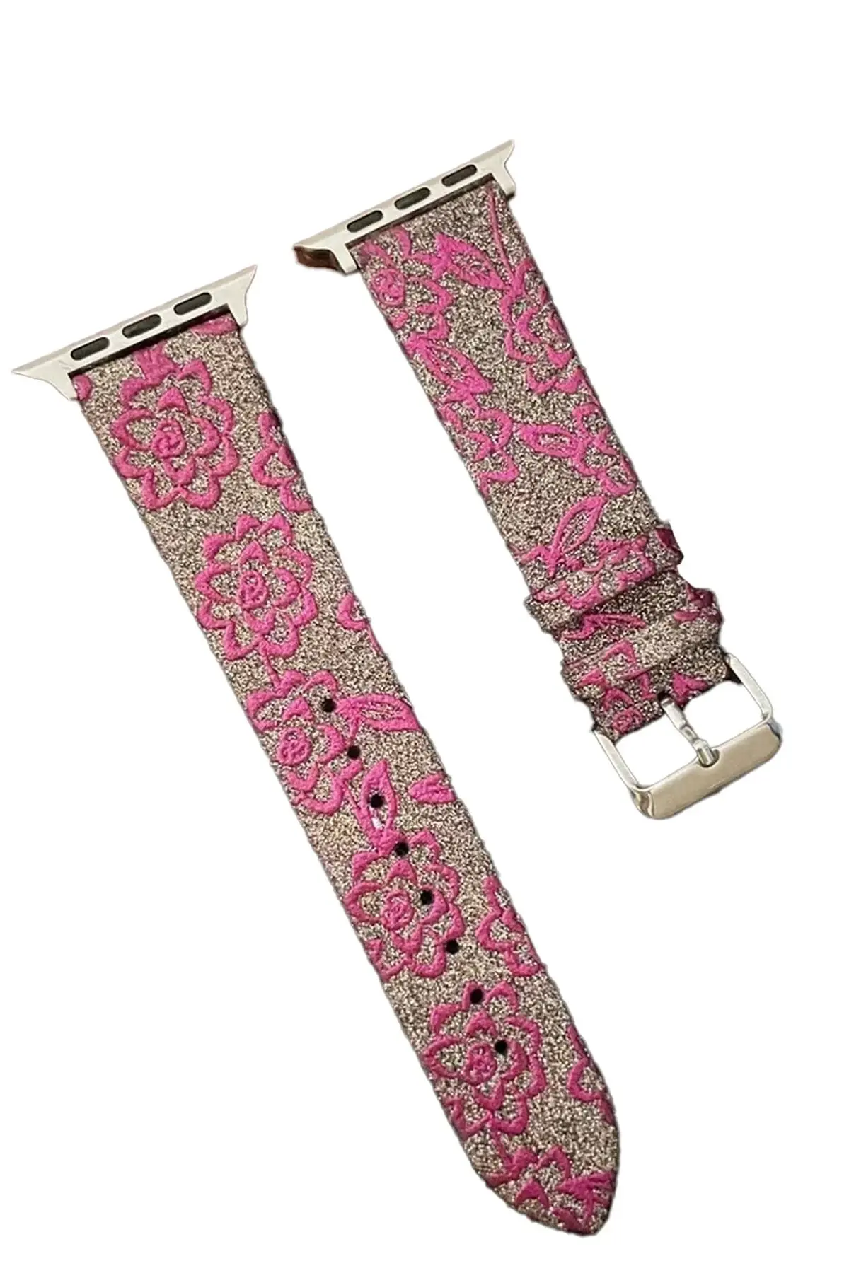 Newface Apple Watch 38mm Creeper Desenli Kordon - Pembe