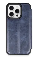 Newface iPhone 14 Pro Max Kılıf Flip Cover - Lacivert
