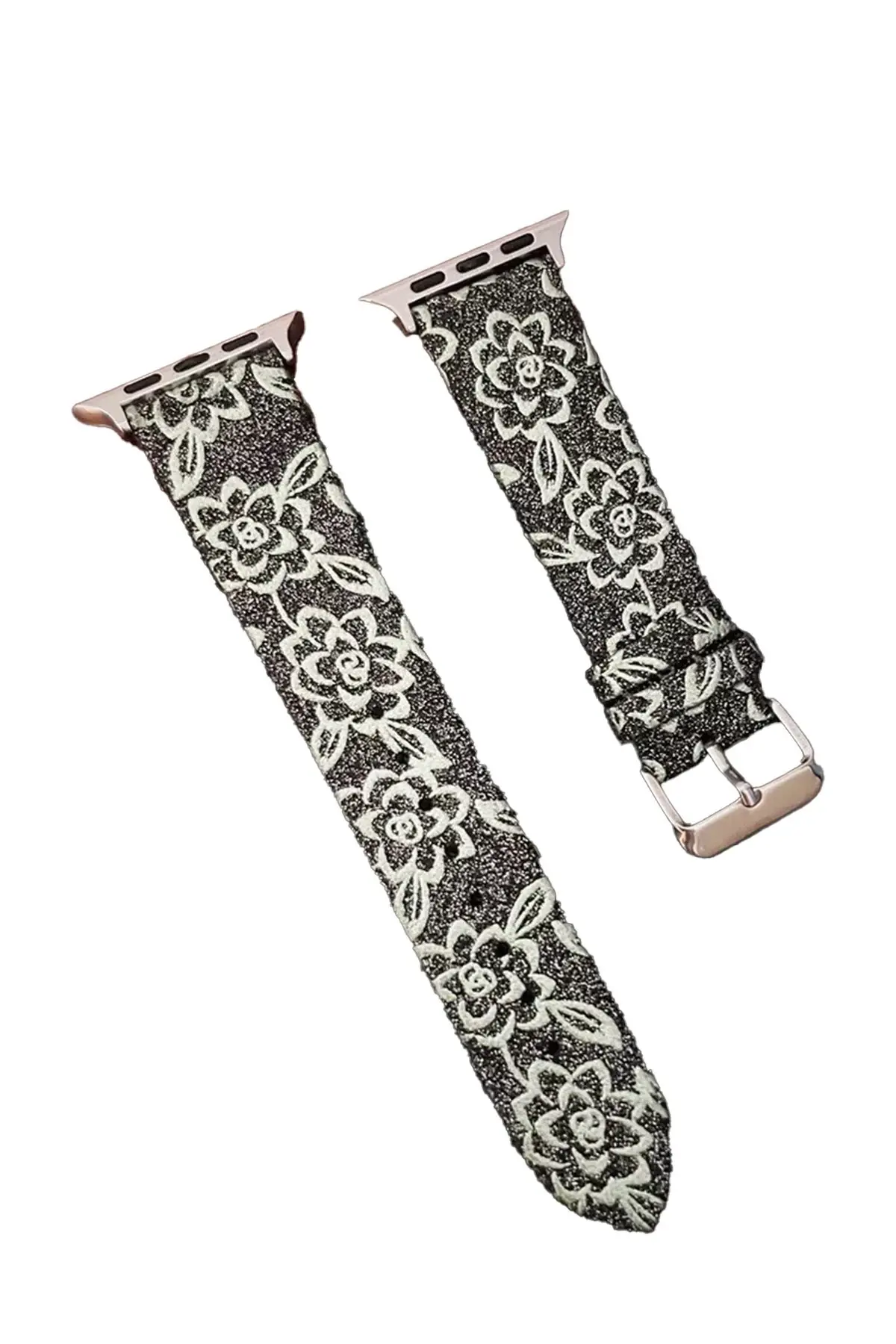 Newface Apple Watch 38mm Creeper Desenli Kordon - Siyah