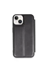 Newface iPhone 15 Kılıf Flip Cover - Siyah