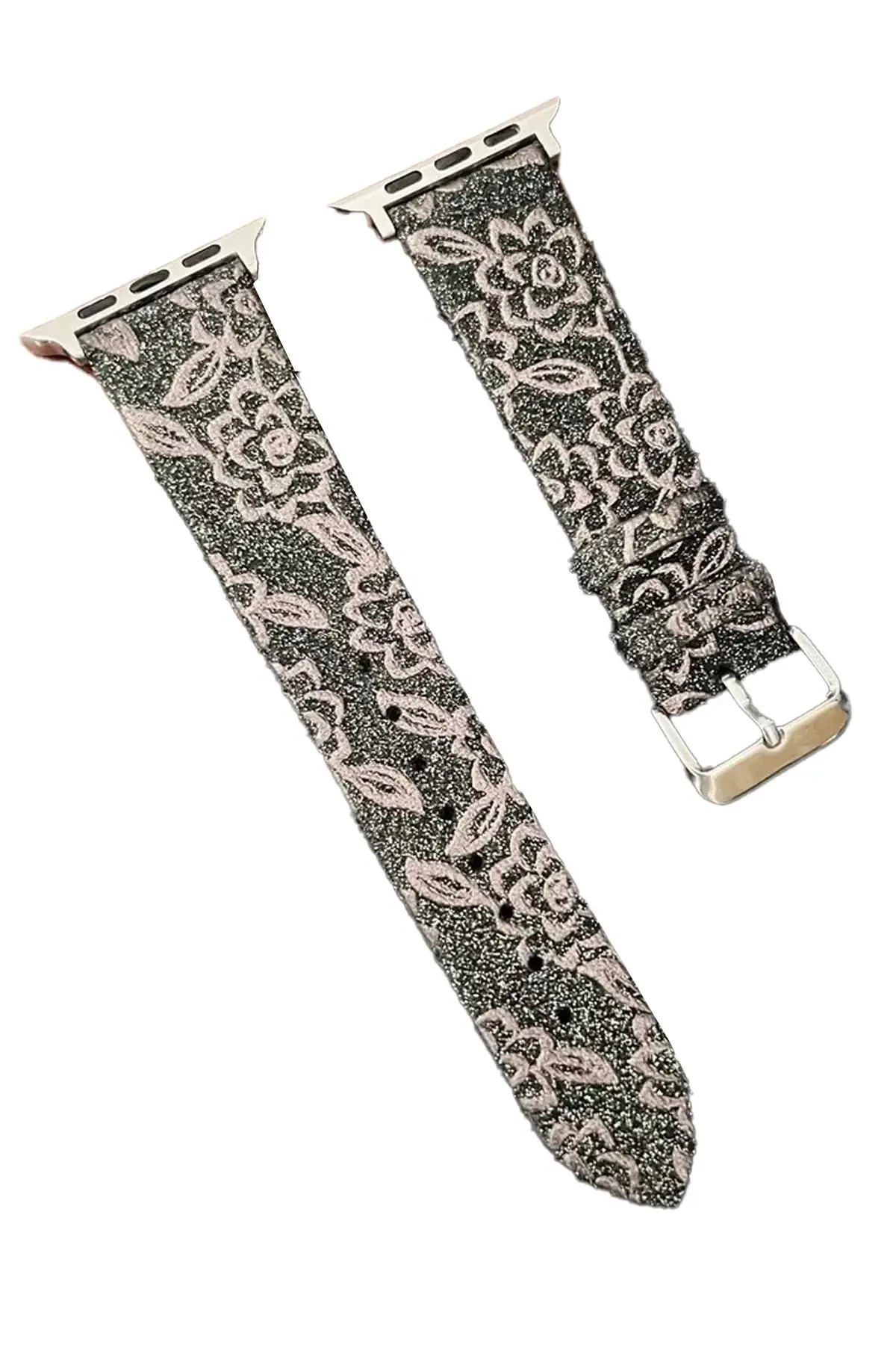 Newface Apple Watch 42mm Creeper Desenli Kordon - Kahverengi