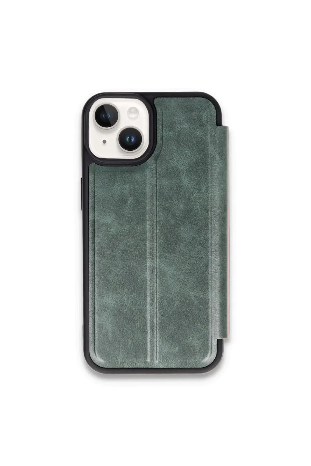 Newface iPhone 15 Kılıf Flip Cover - Koyu Yeşil