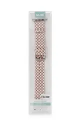 Newface Apple Watch 38mm Karo Motif Kordon - Pembe