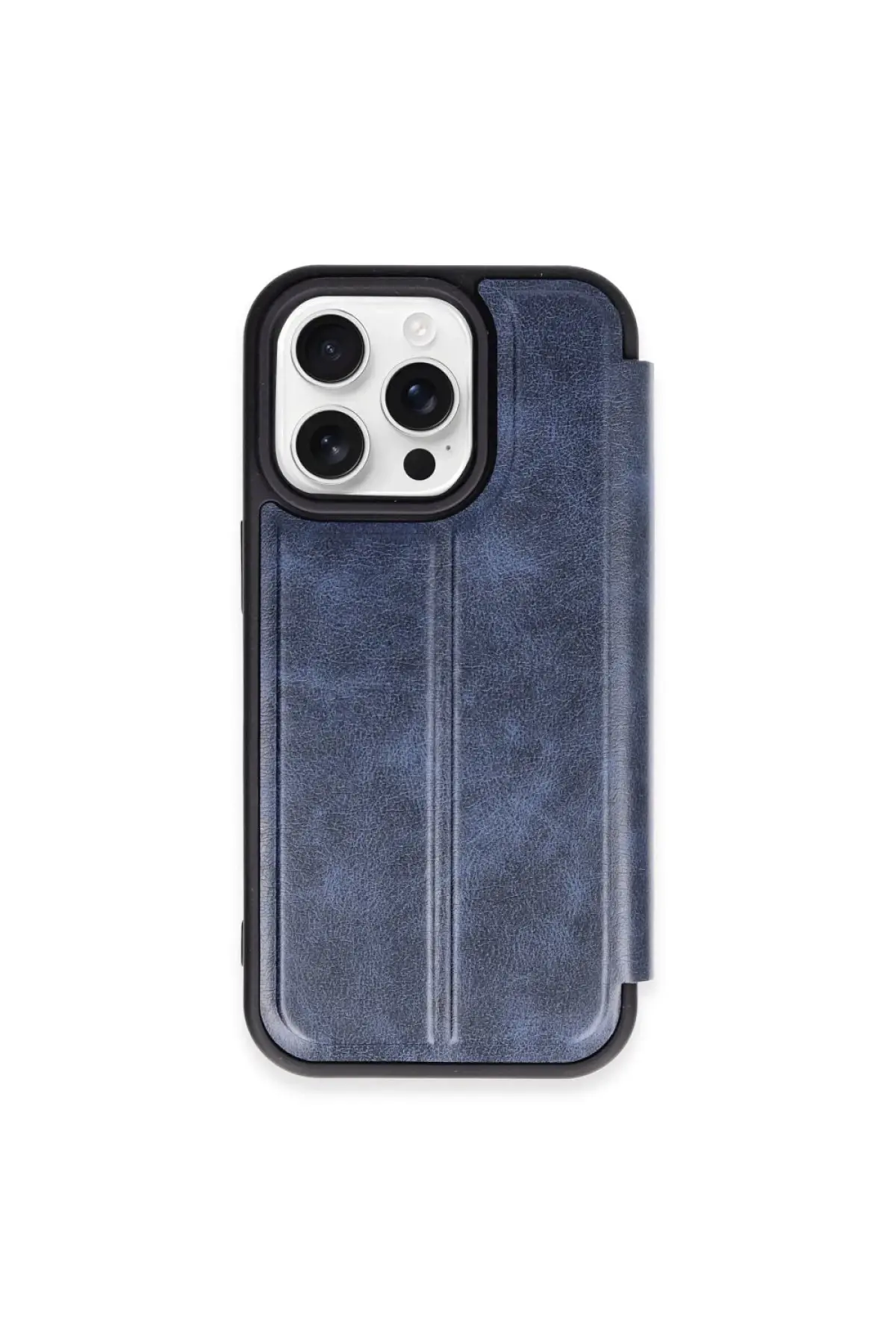 Newface iPhone 15 Pro Max Kılıf Flip Cover - Lacivert