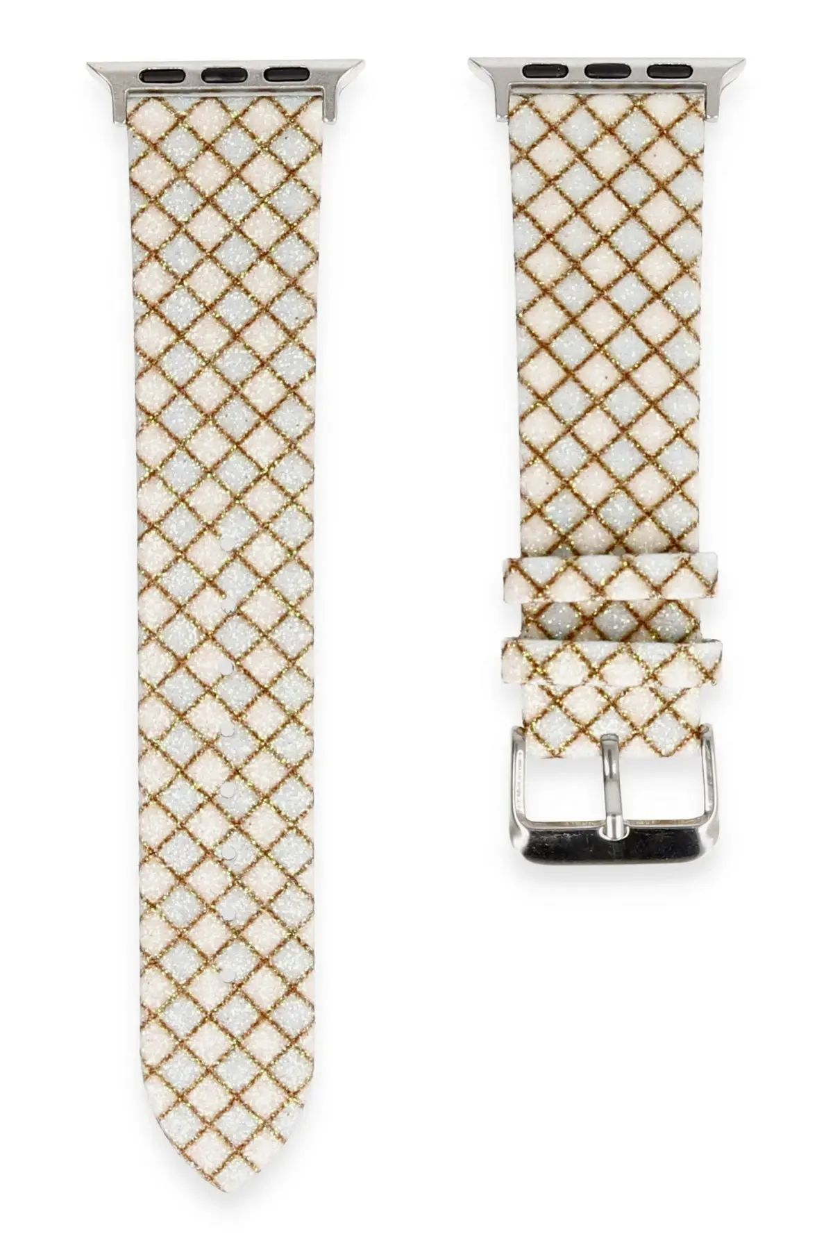 Newface Apple Watch 38mm Karo Motif Kordon - Mavi