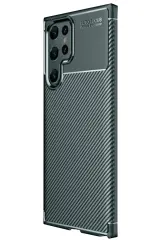 Newface Samsung Galaxy S25 Ultra Kılıf Auto Focus Karbon Kapak - Koyu Yeşil